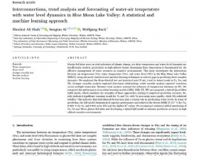 Top SCI journal published research on water-air temperature interaction with water levels in glacier-fed lakes.
