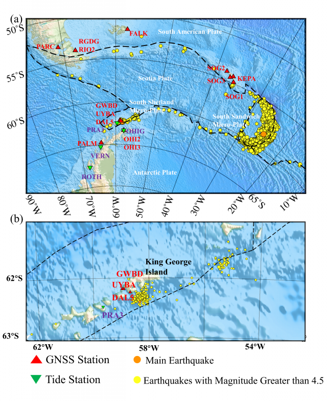 【学术动态】王泽民和安家春团队利用大地测量手段揭秘中国南极长城站附近地震群成因：岩浆活动为核心驱动